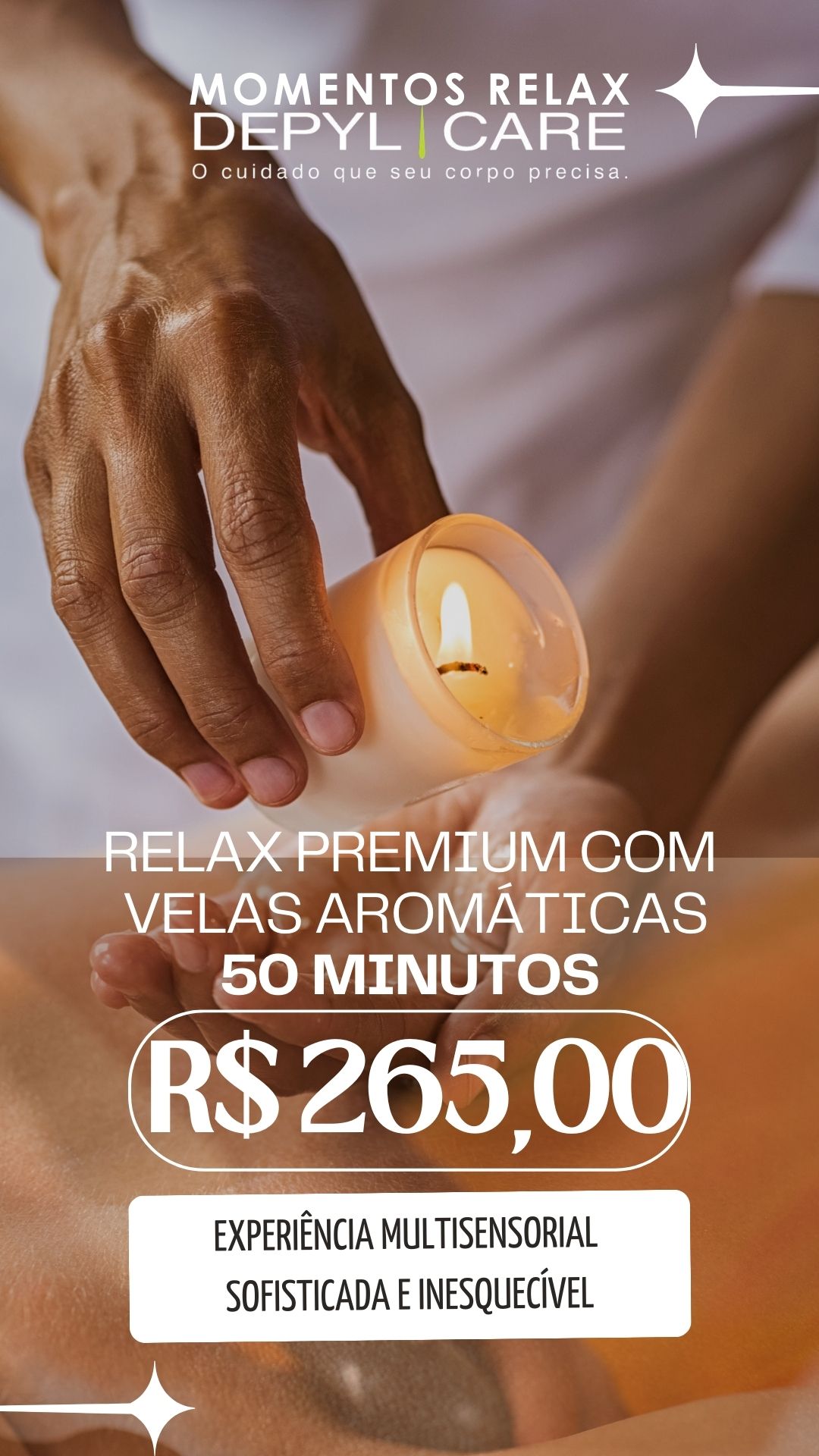 Relax Premium com Velas Aromáticas – 50 minutos